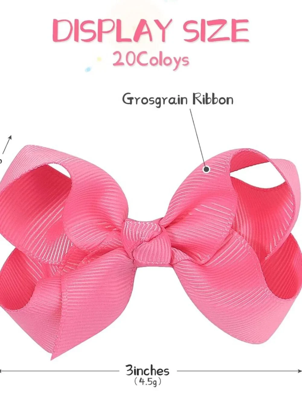 50PCS 3Inch Hair Bows for Girls Grosgrain Ribbon Toddler Hair Accessories with A